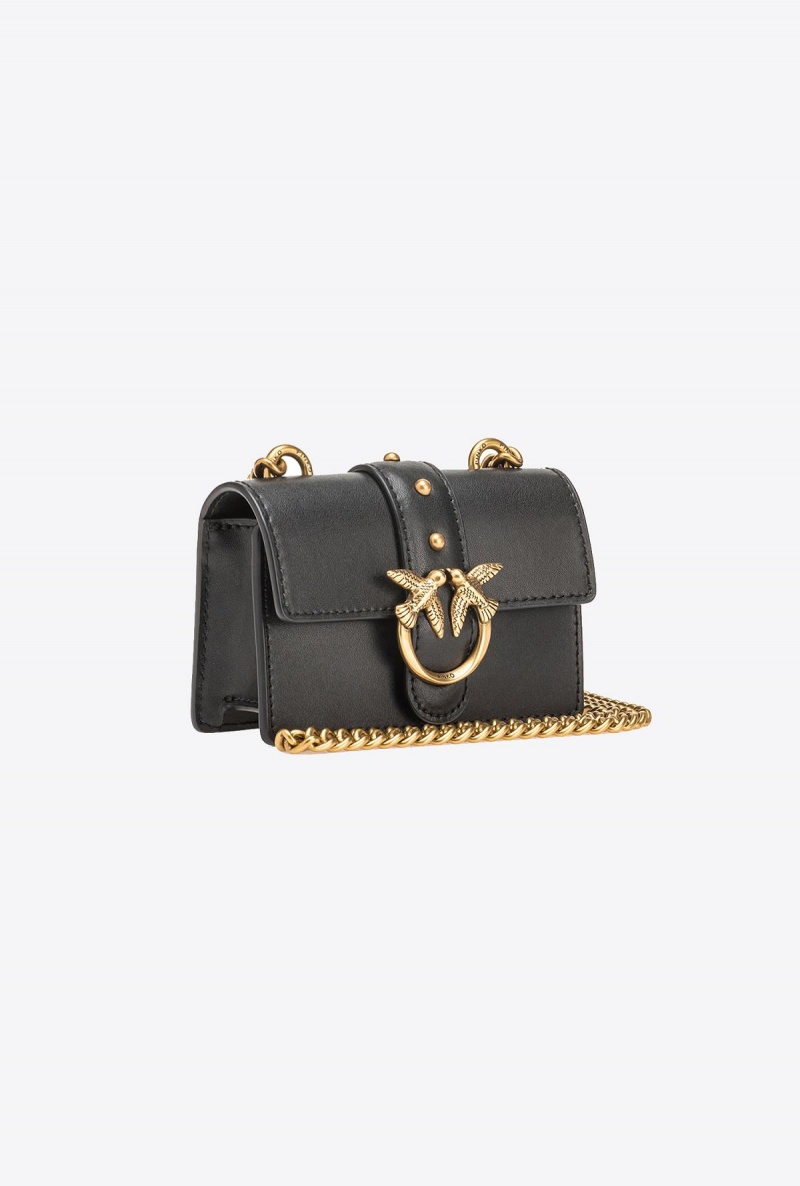 BLACK-ANTIQUE GOLD Pinko Micro Love Bag One Simply | MYICD89193