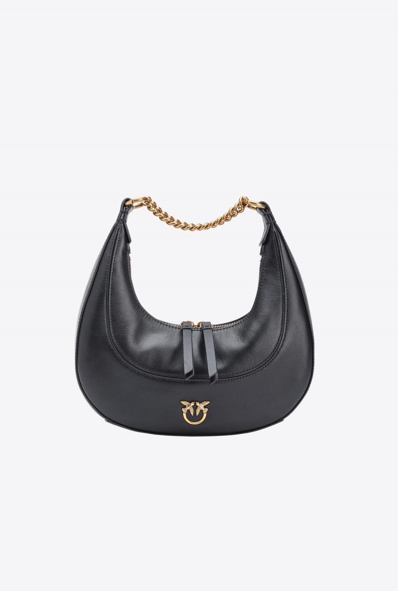 BLACK-ANTIQUE GOLD Pinko Mini Brioche Bag Hobo | YMYGT33097