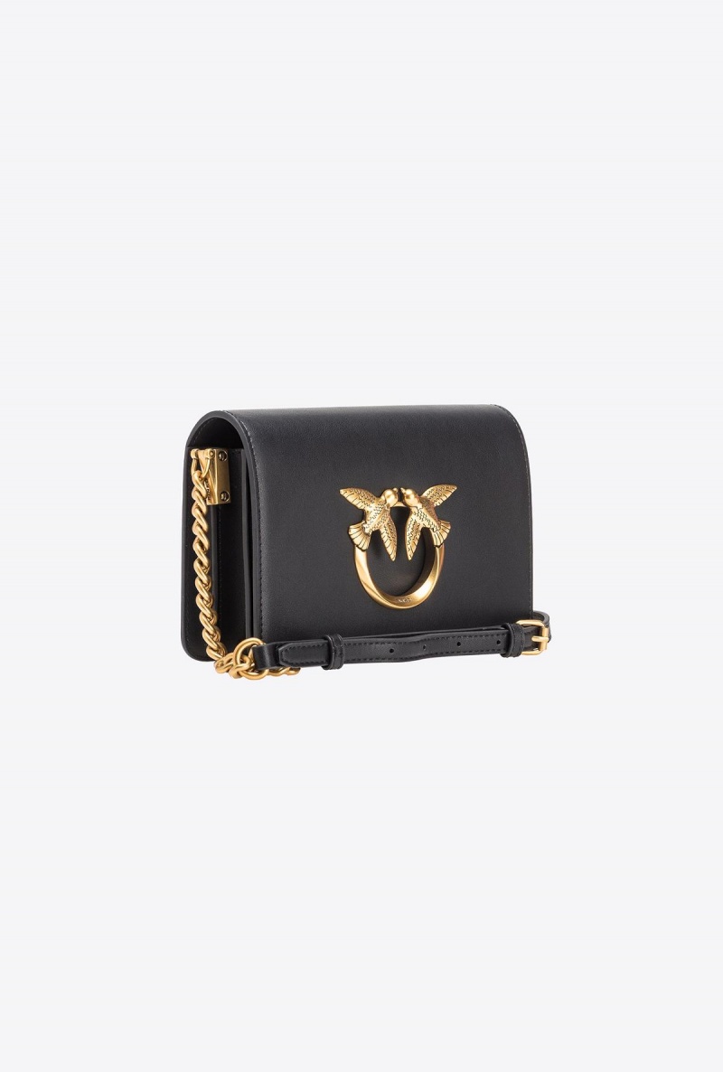 BLACK-ANTIQUE GOLD Pinko Mini Love Bag Click Simply | AMYDF96189