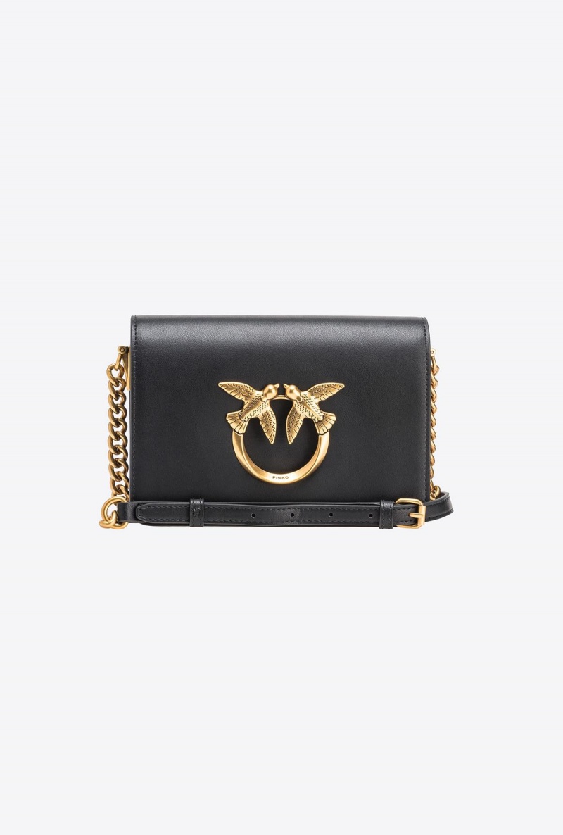 BLACK-ANTIQUE GOLD Pinko Mini Love Bag Click Simply | AMYDF96189