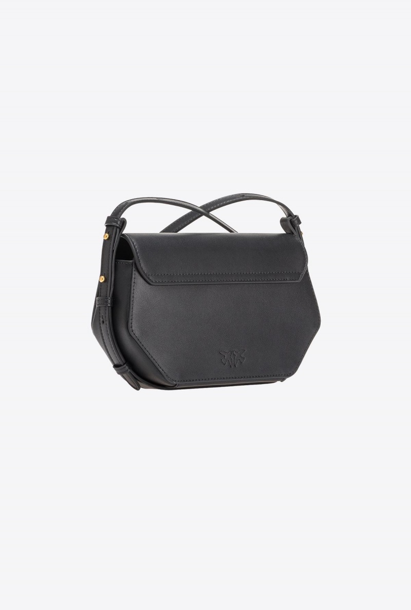 BLACK-ANTIQUE GOLD Pinko Mini Love Bag Click Exagon Simply | QMYUV86659