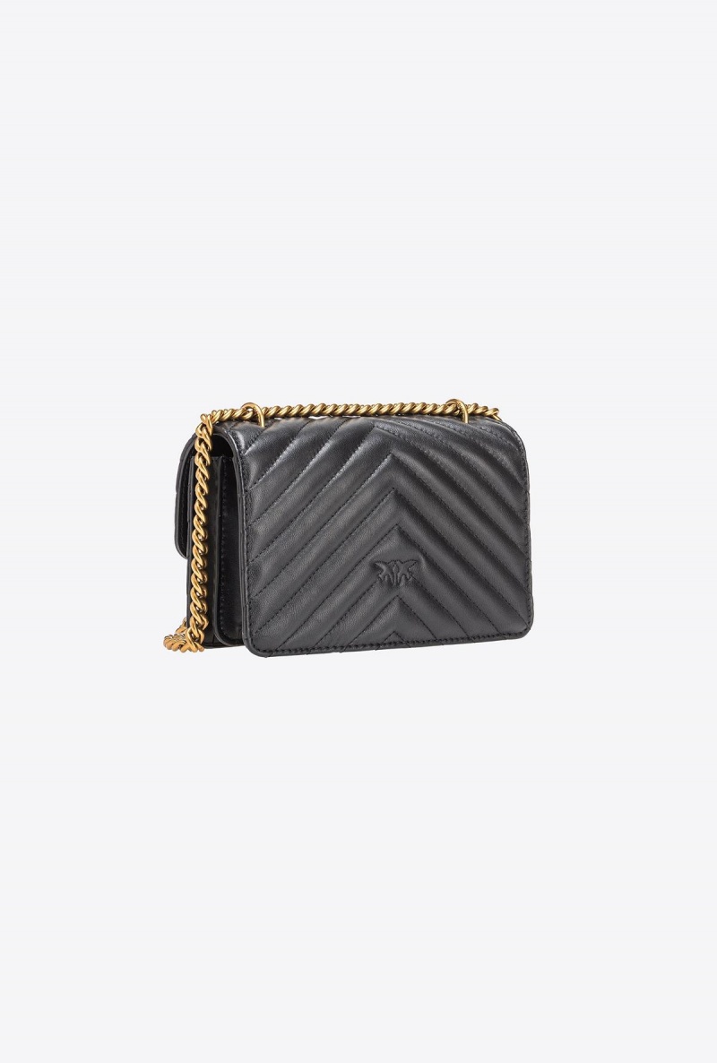 BLACK-ANTIQUE GOLD Pinko Mini Love Bag One Simply | MYJZR79069