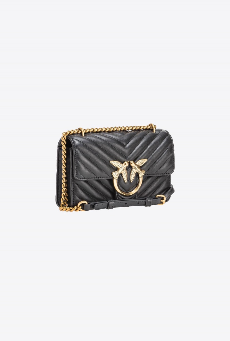 BLACK-ANTIQUE GOLD Pinko Mini Love Bag One Simply | MYJZR79069