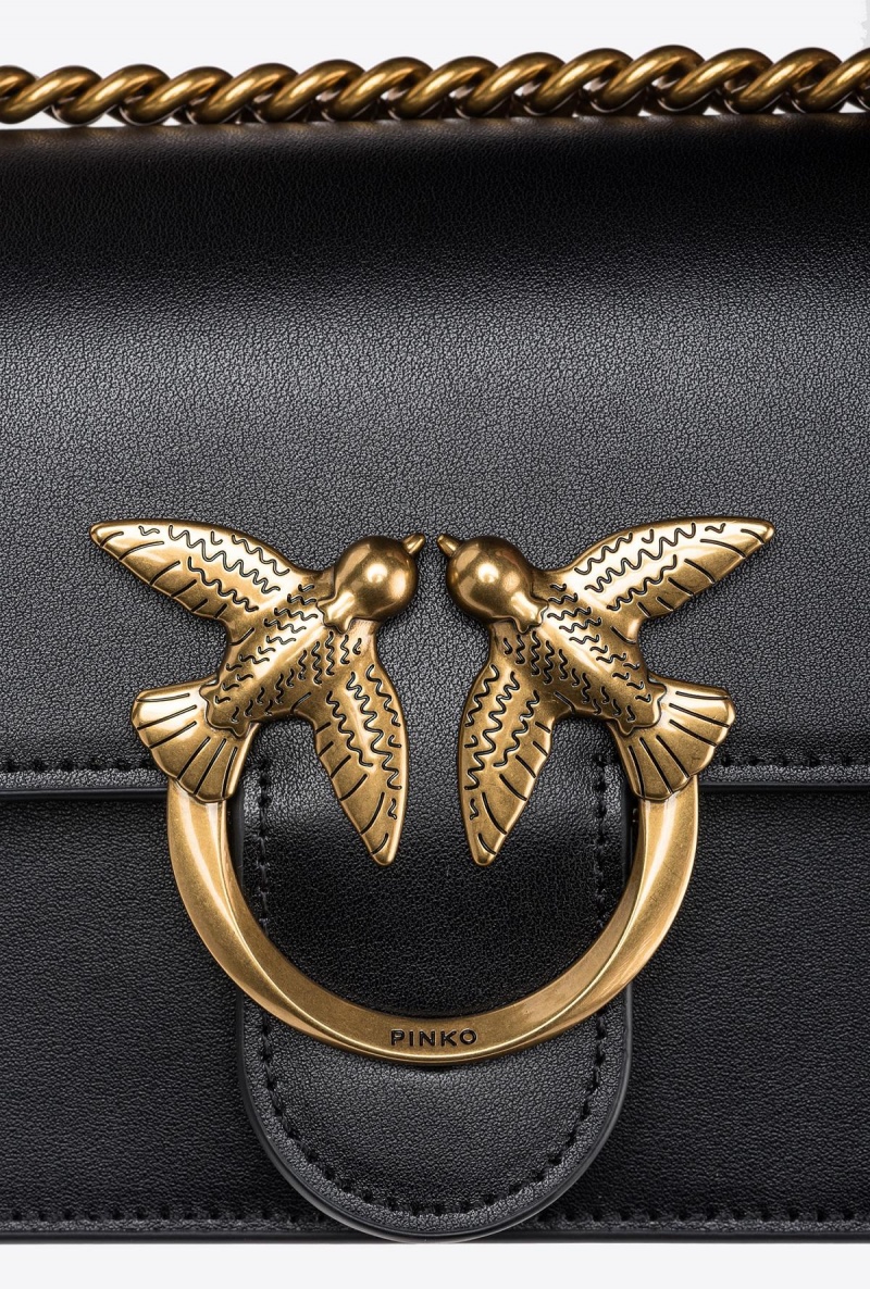 BLACK-ANTIQUE GOLD Pinko Mini Love Bag One Simply | MYNEJ73935