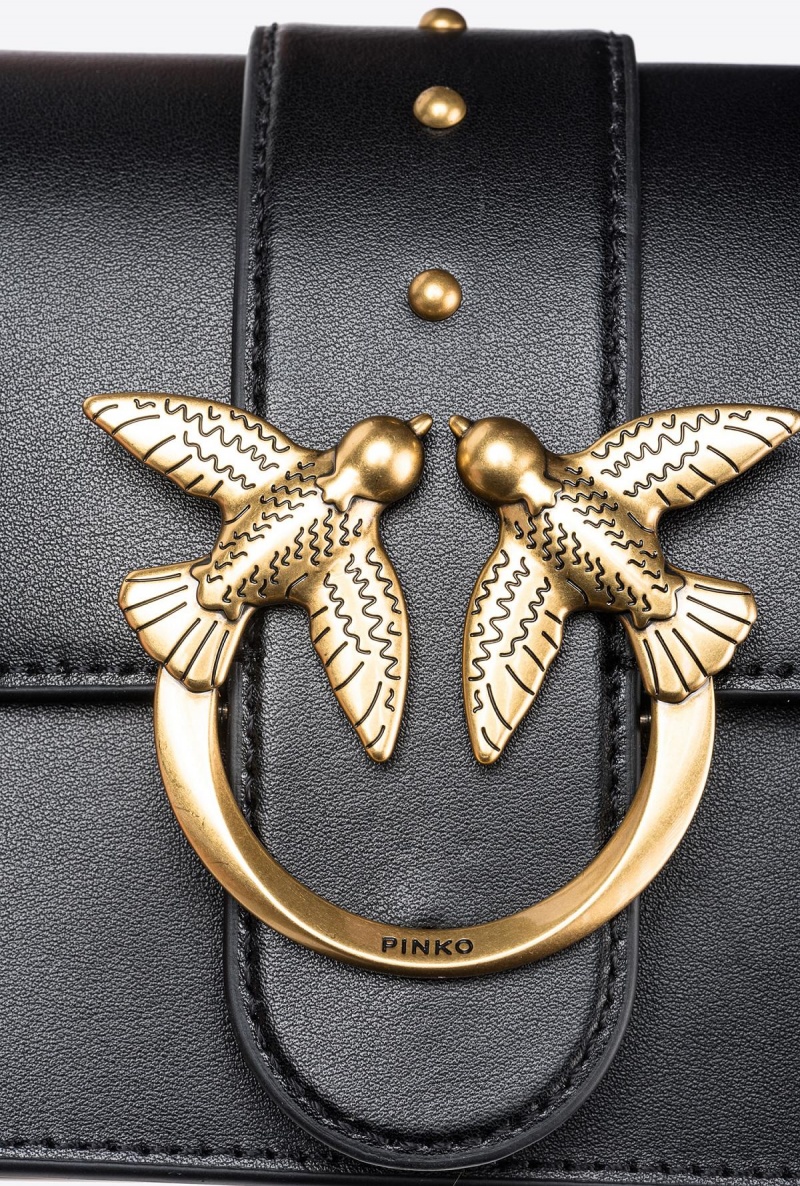 BLACK-ANTIQUE GOLD Pinko Mini Love Bag One Simply | MYXMI49079