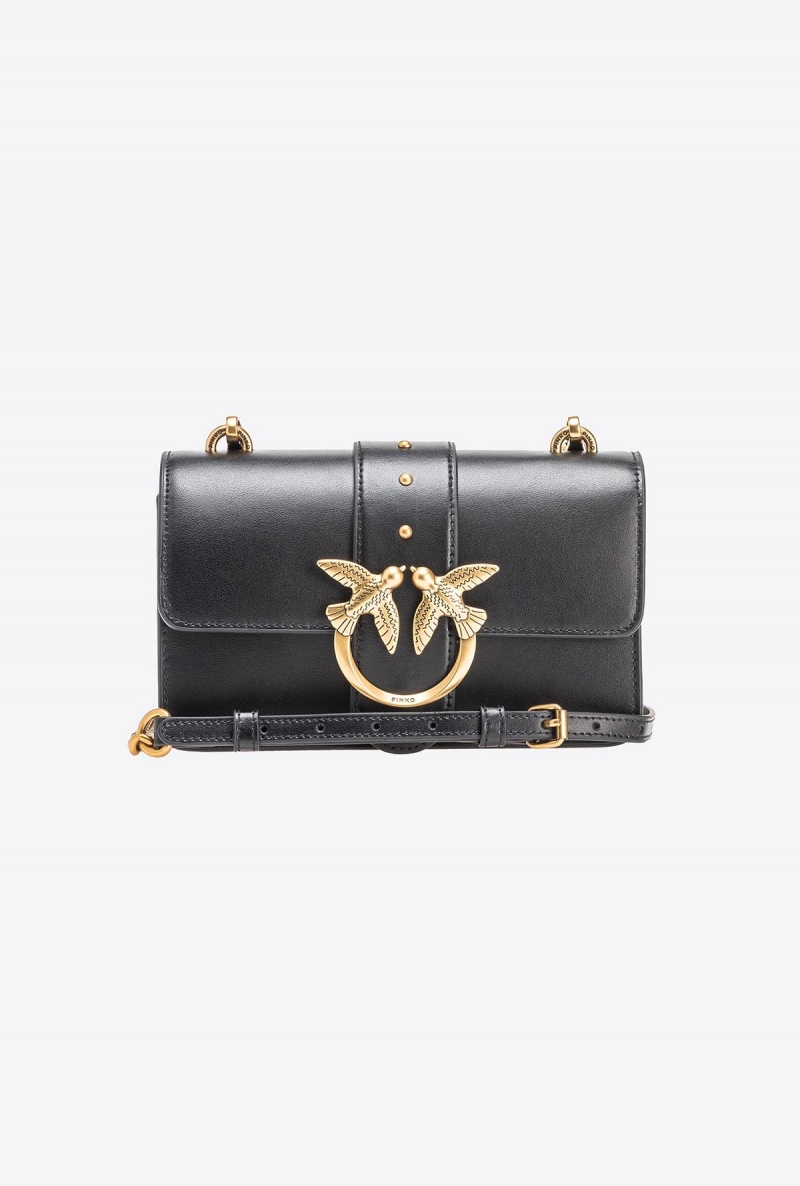 BLACK-ANTIQUE GOLD Pinko Mini Love Bag One Simply | MYXMI49079