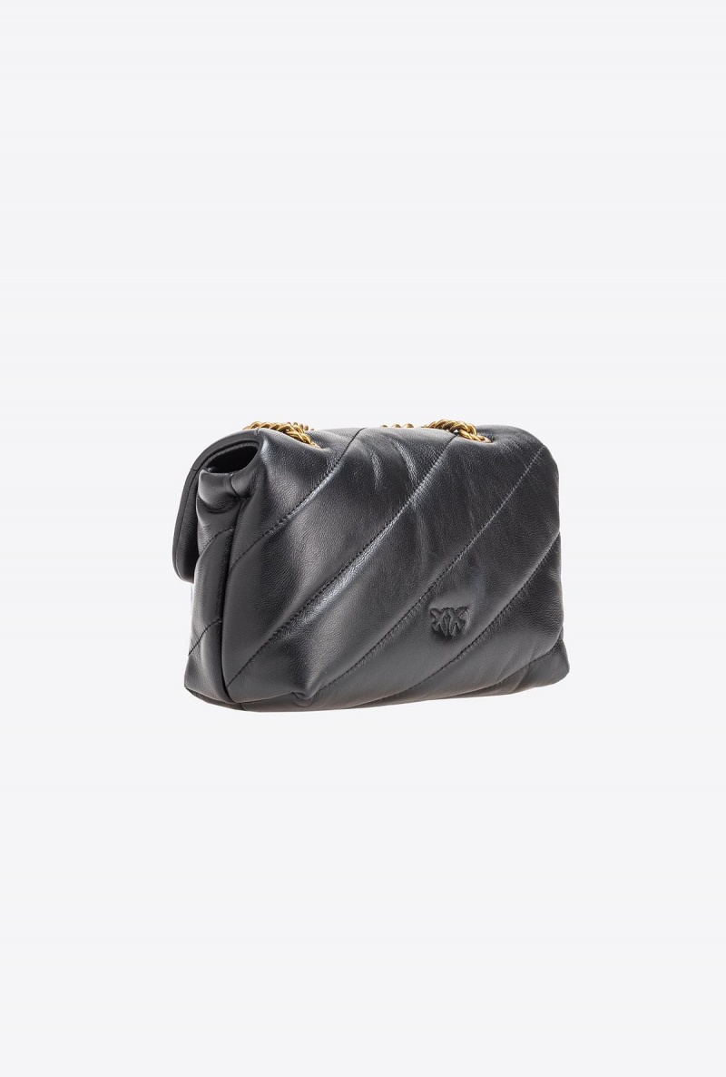 BLACK-ANTIQUE GOLD Pinko Mini Love Bag Puff Maxi Quilt | GMYEC20069