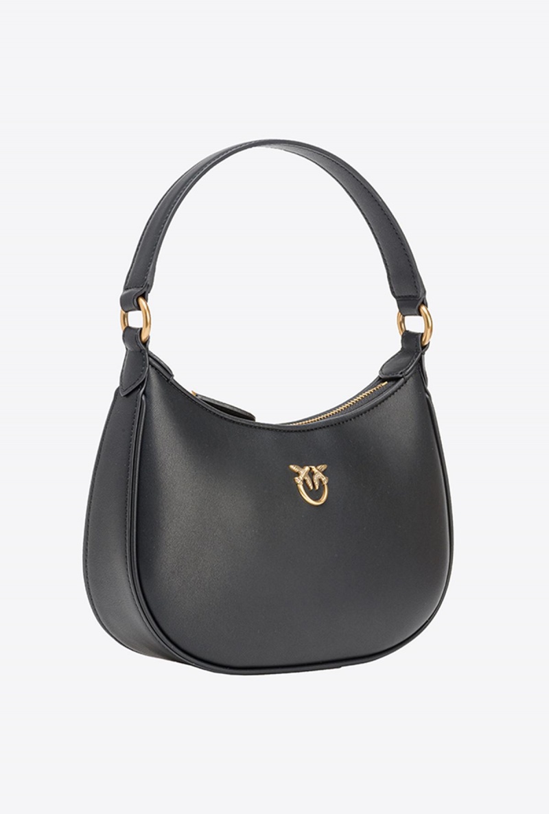 BLACK-ANTIQUE GOLD Pinko Mini Love Bag Half Moon Simply | MYXMI14654