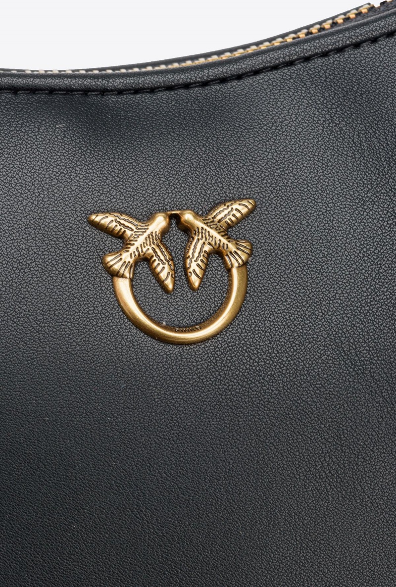 BLACK-ANTIQUE GOLD Pinko Mini Love Bag Half Moon Simply | MYXMI14654