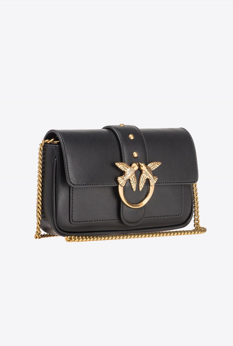 BLACK-ANTIQUE GOLD Pinko Pocket Love Bag One Simply | MYICD15928