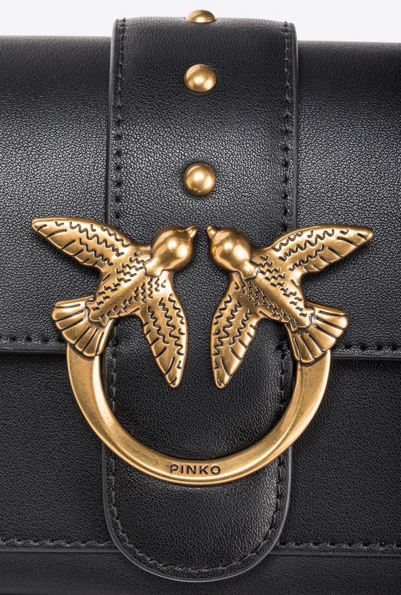 BLACK-ANTIQUE GOLD Pinko Pocket Love Bag One Simply | MYICD15928