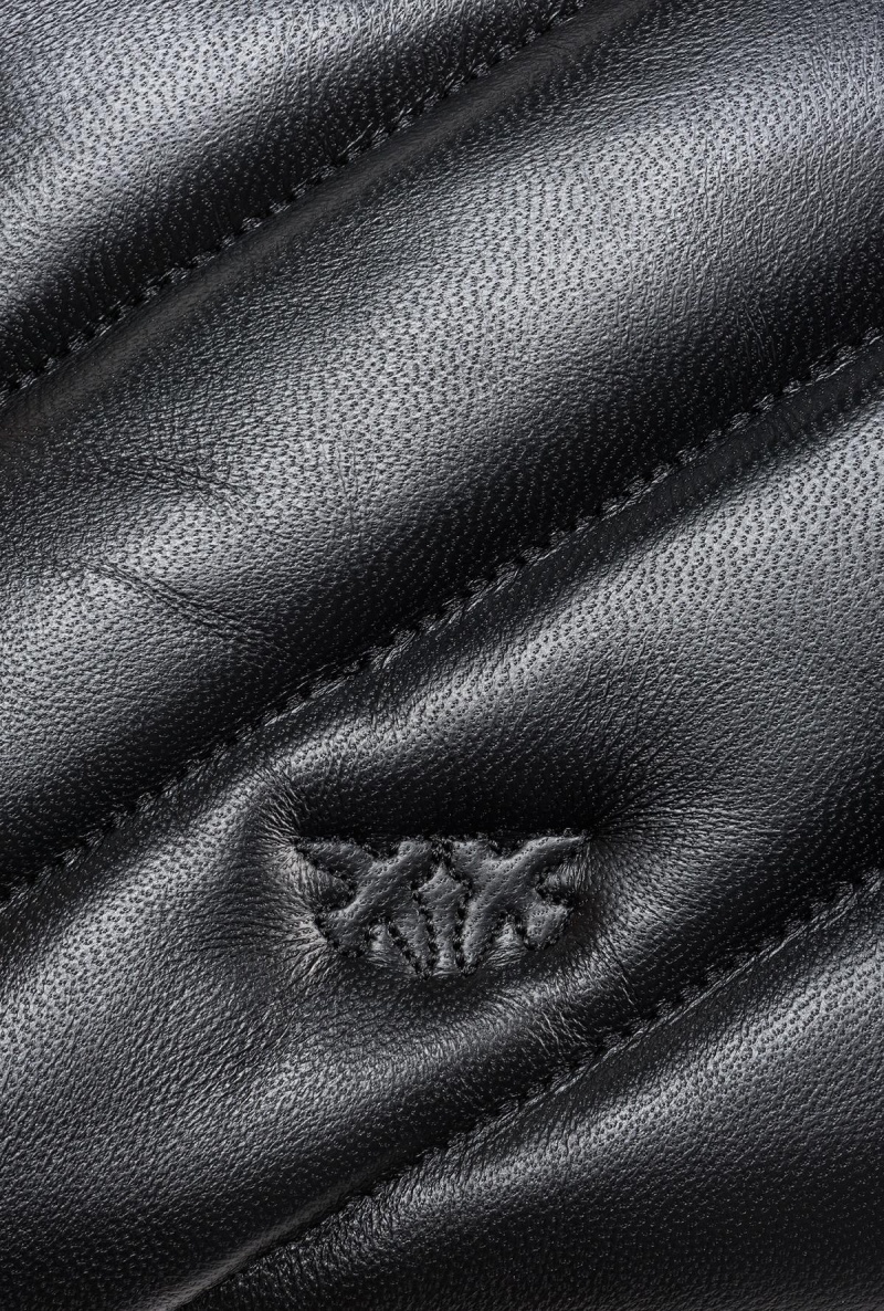 BLACK-ANTIQUE GOLD Pinko Quilted nappa leather Flat Bag | ZMYMJ72669