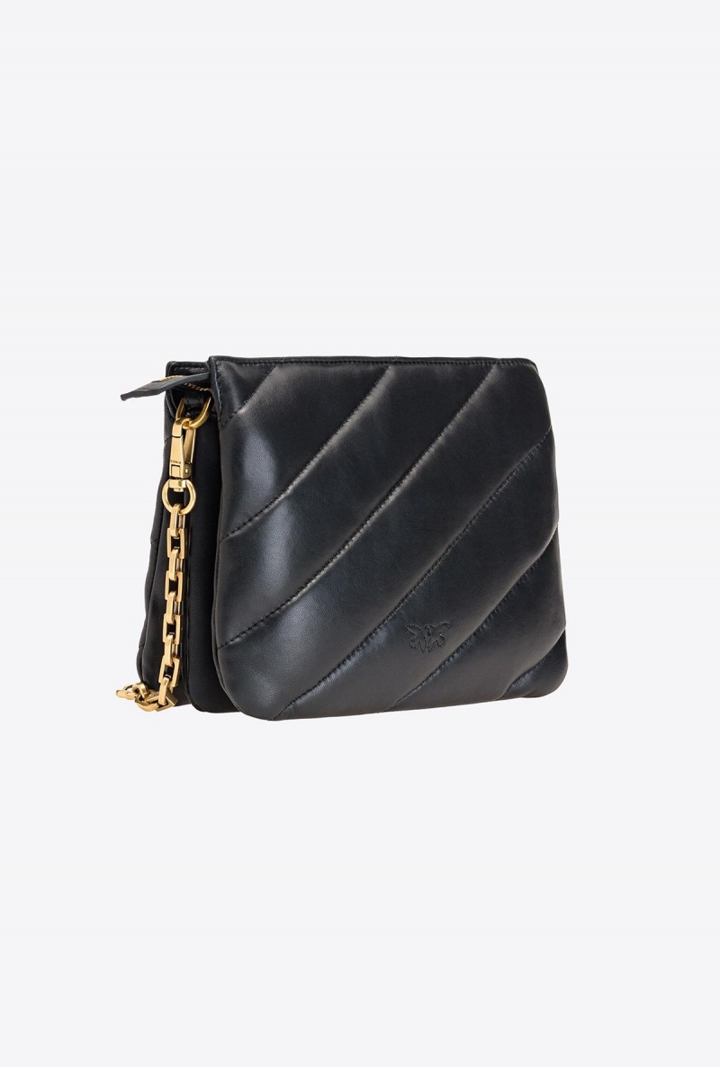 BLACK-ANTIQUE GOLD Pinko Small Twins Bag Maxi Quilt | MYNEJ22449