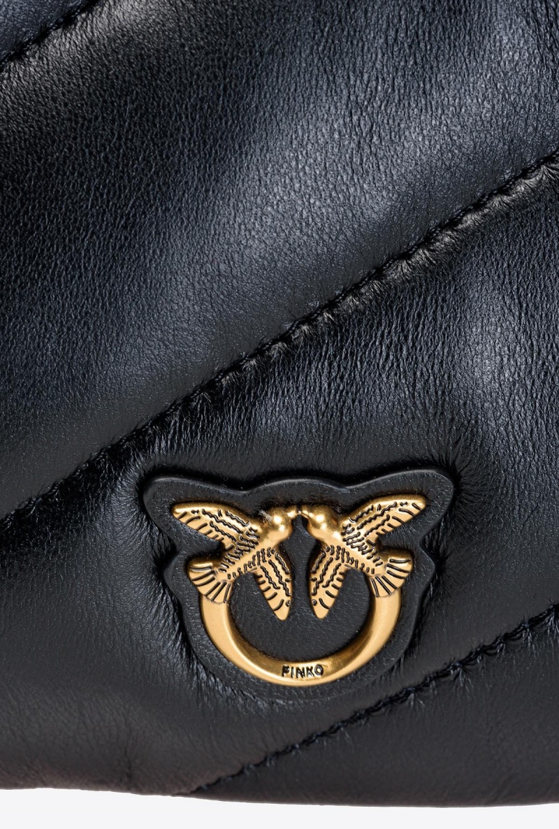 BLACK-ANTIQUE GOLD Pinko Small Twins Bag Maxi Quilt | MYNEJ22449