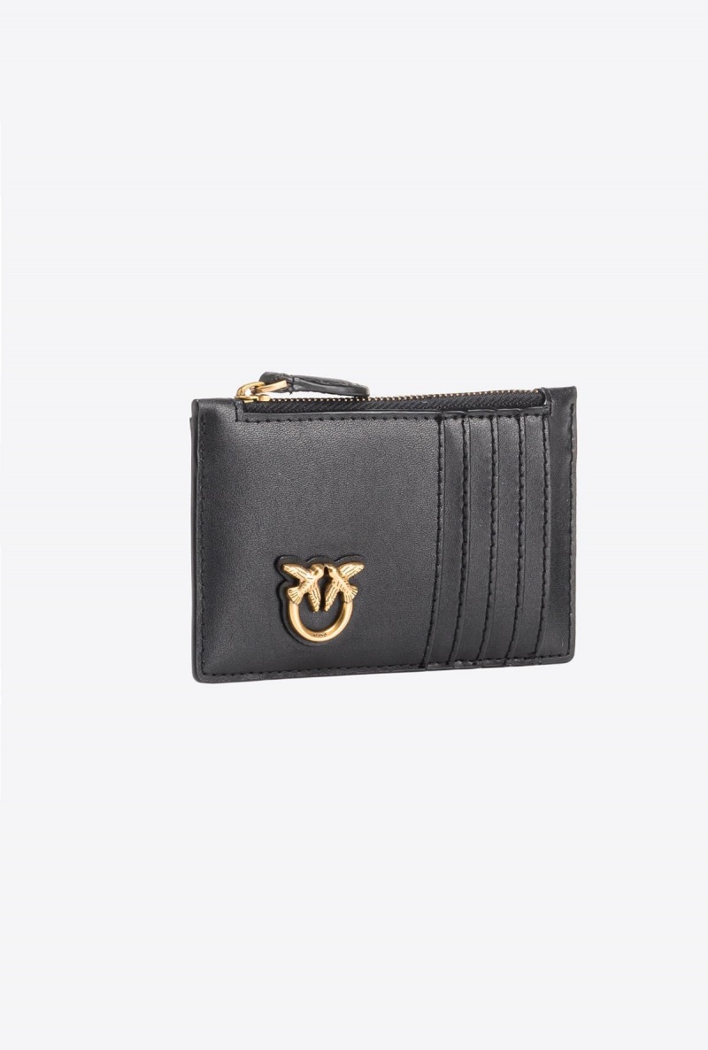 BLACK-ANTIQUE GOLD Pinko Zipped card holder | SMYNY95498