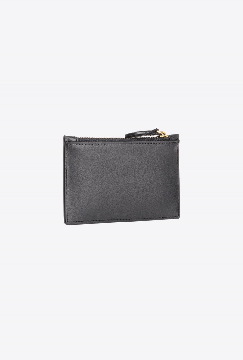 BLACK-ANTIQUE GOLD Pinko Zipped card holder | GMYEC20365