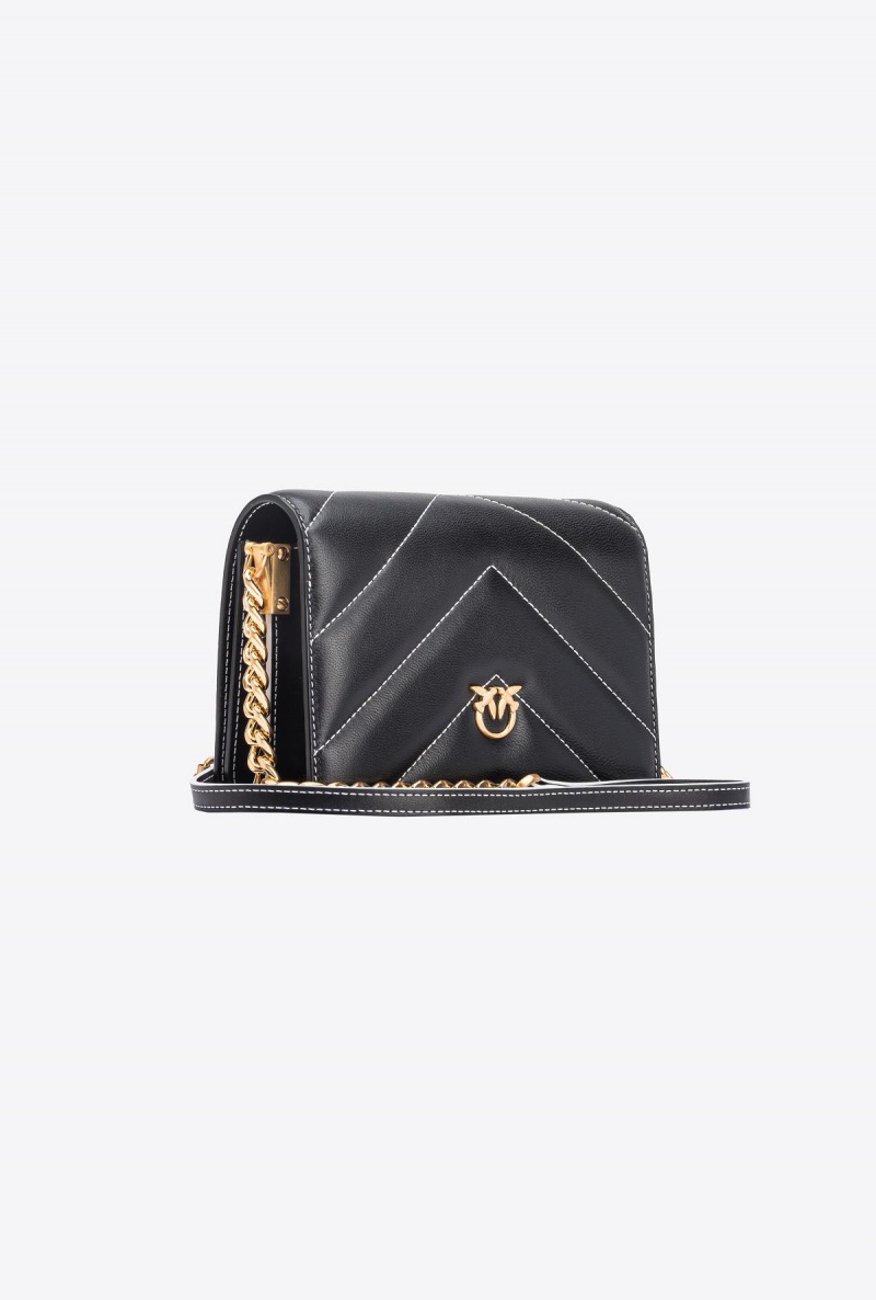 BLACK+COLOUR CONTRASTING COLOUR Pinko Galleria Mini Love Bag Click Big Chevron Opposite | EMYVG64440