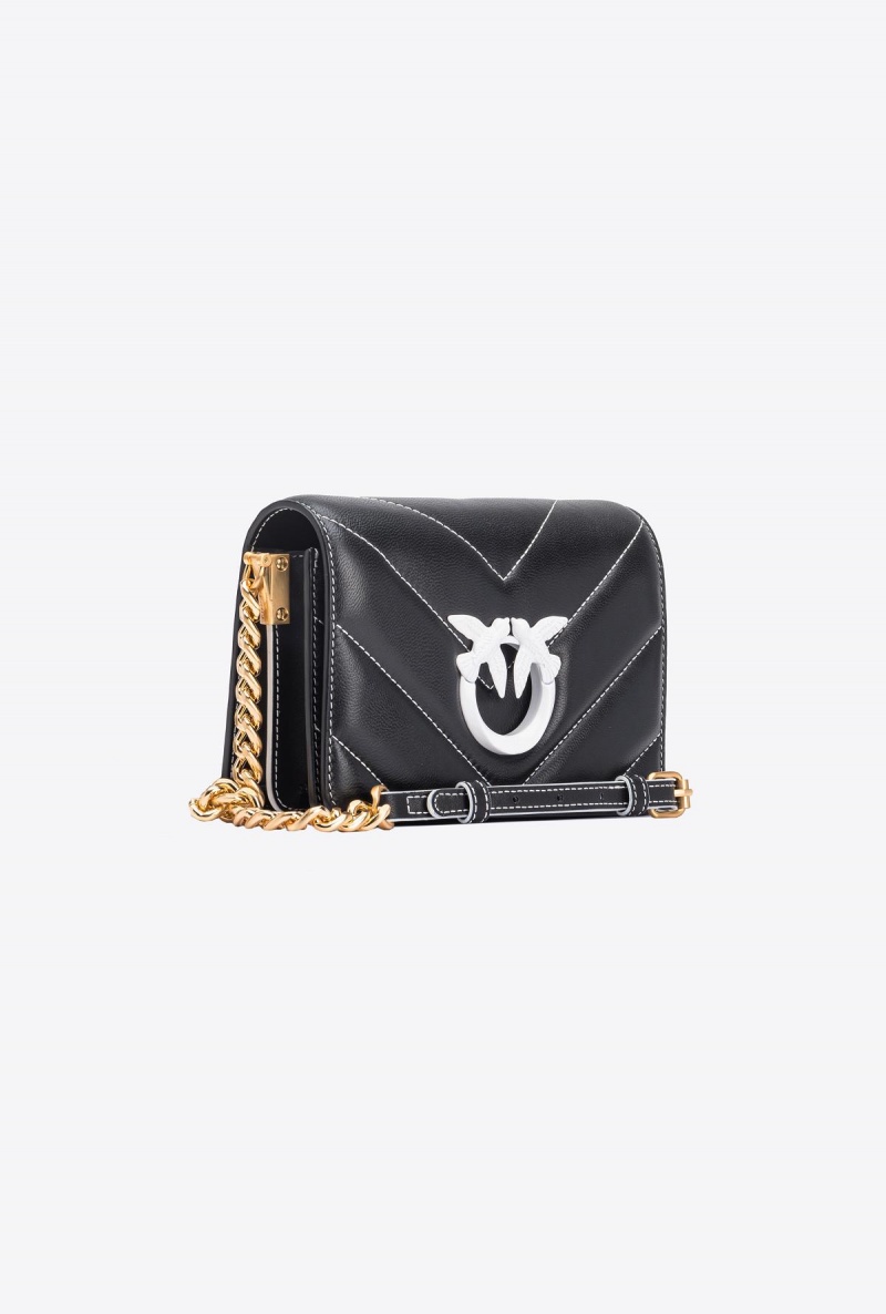 BLACK+COLOUR CONTRASTING COLOUR Pinko Galleria Mini Love Bag Click Big Chevron Opposite | EMYVG64440