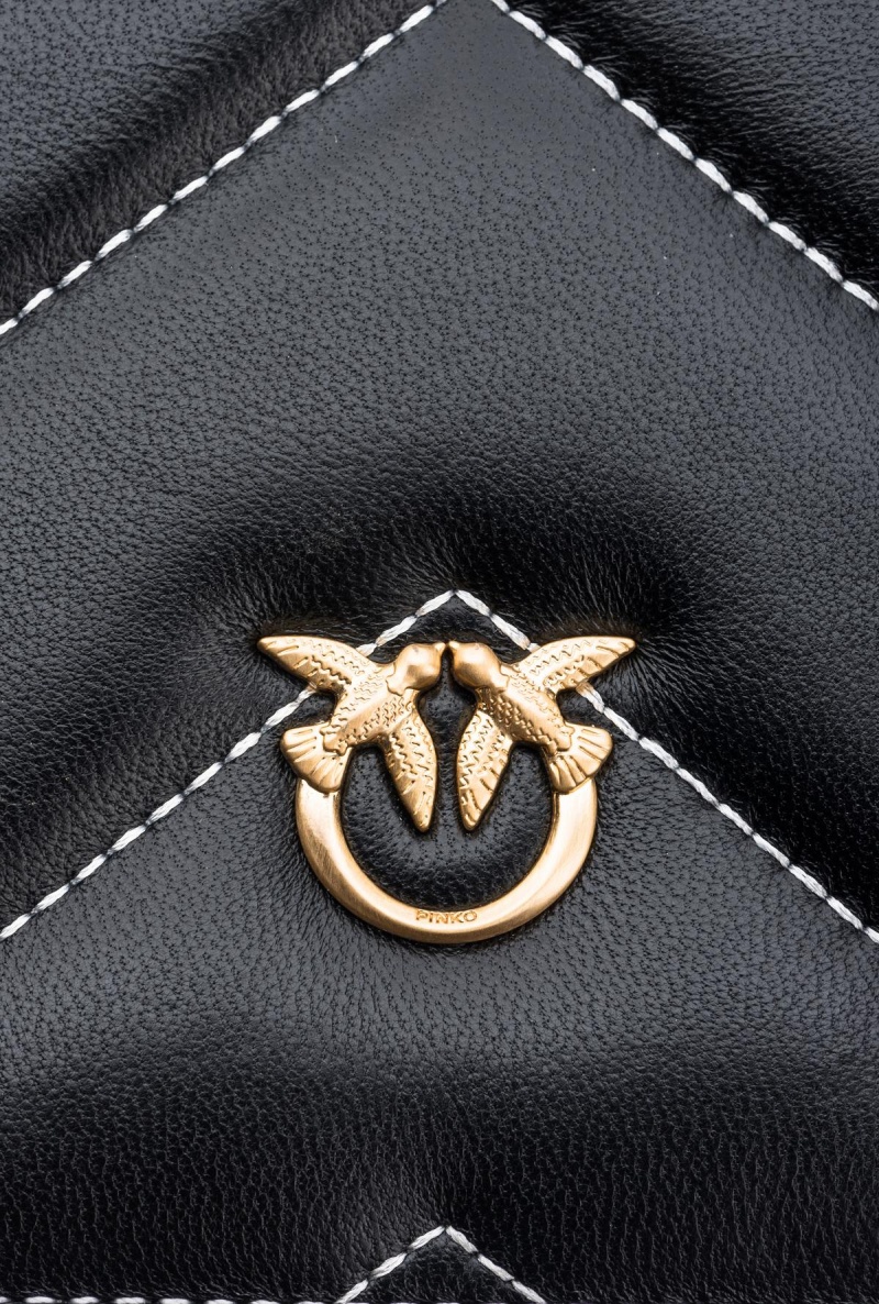 BLACK+COLOUR CONTRASTING COLOUR Pinko Galleria Classic Love Bag Click Big Chevron Opposite | AMYWC90913