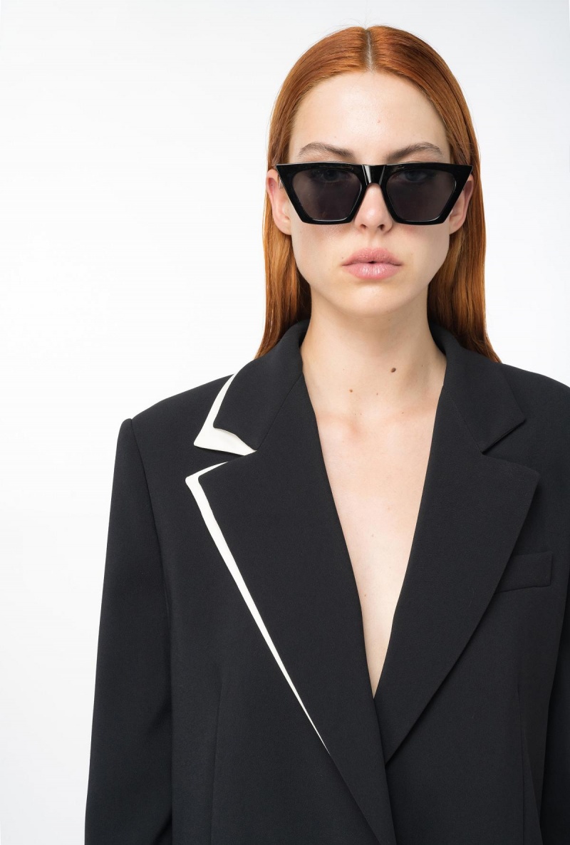 BLACK/ECRU Pinko Blazer with contrasting detail | ZMYMJ27207