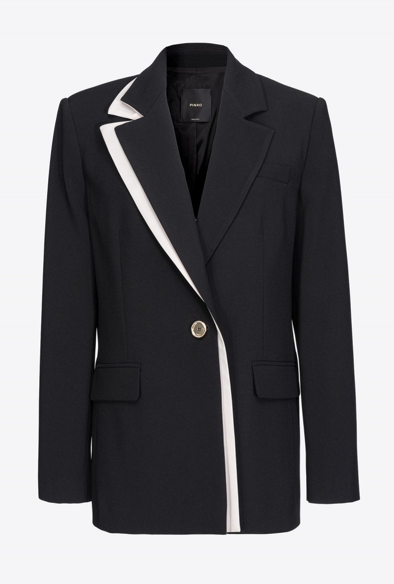 BLACK/ECRU Pinko Blazer with contrasting detail | ZMYMJ27207