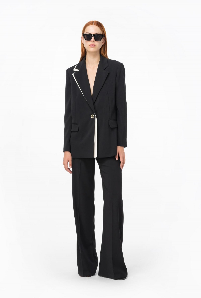 BLACK/ECRU Pinko Blazer with contrasting detail | ZMYMJ27207
