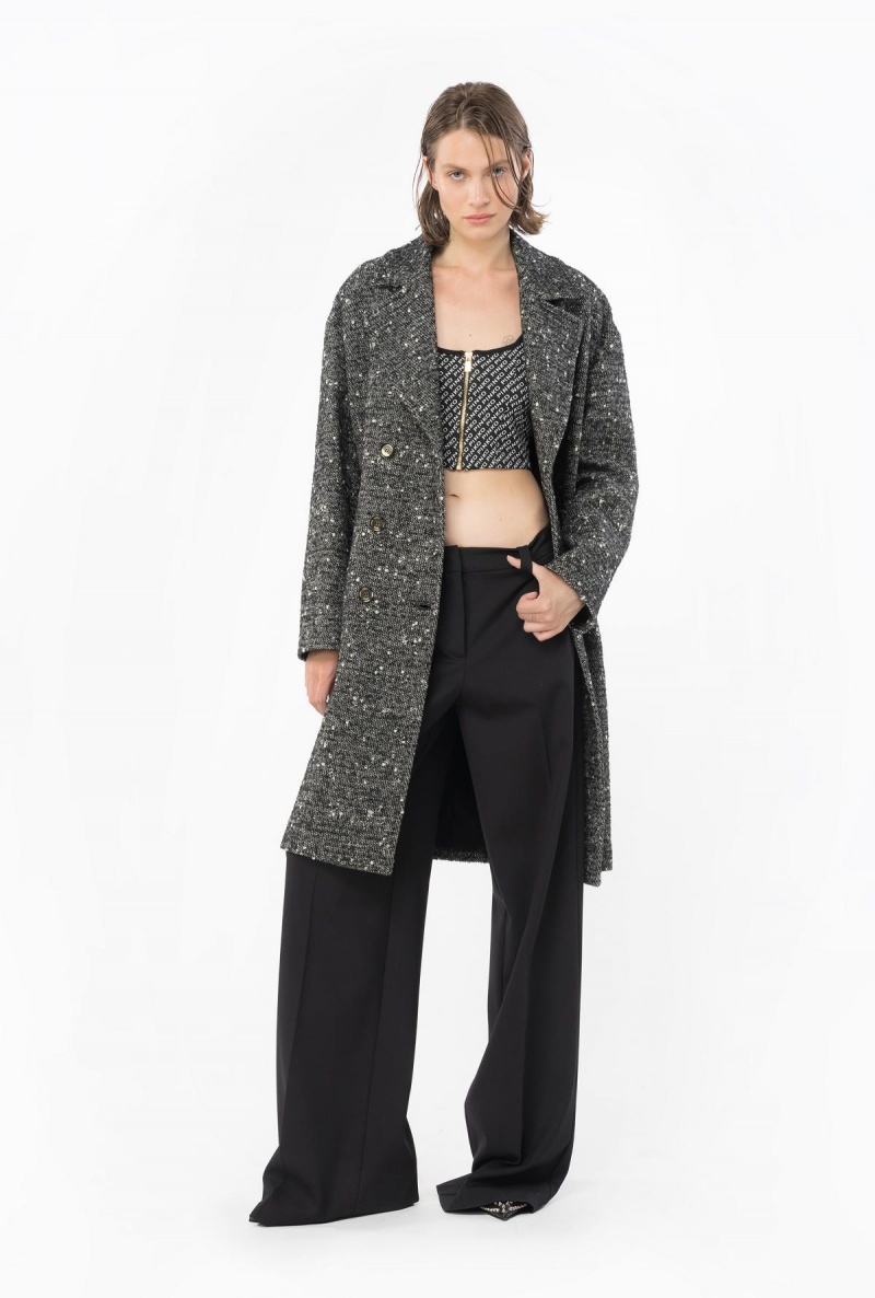 BLACK/IVORY Pinko Crop top with logo detail | PMYER10096