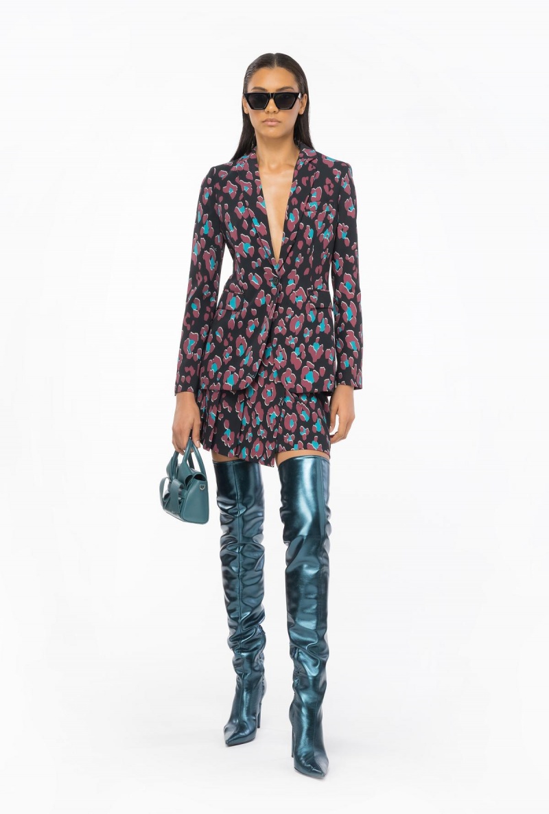 BLACK/LIGHT GREEN/BURGUNDY Pinko Psychedelic dotted blazer | MYICD40260