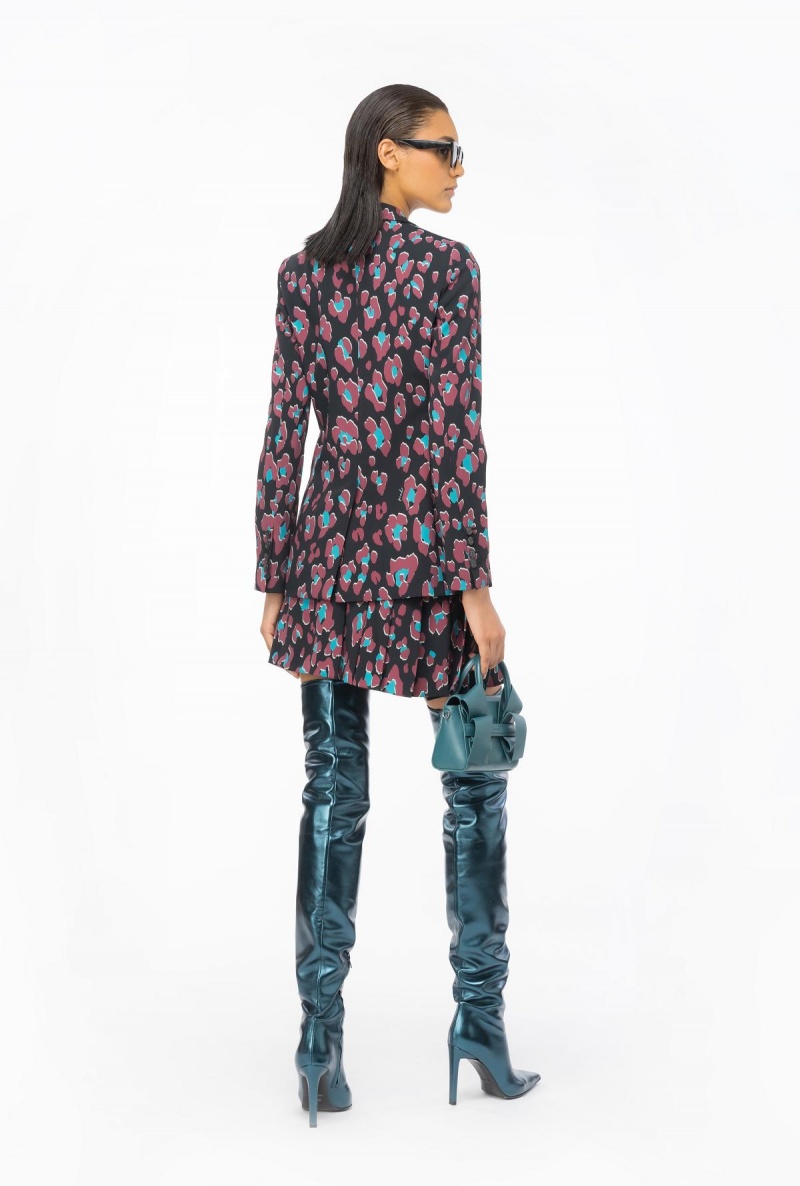 BLACK/LIGHT GREEN/BURGUNDY Pinko Psychedelic dotted blazer | MYICD40260