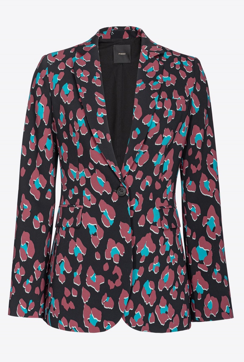 BLACK/LIGHT GREEN/BURGUNDY Pinko Psychedelic dotted blazer | MYICD40260