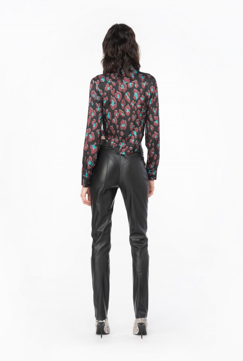 BLACK/LIGHT GREEN/BURGUNDY Pinko Psychedelic dotted shirt | TMYWZ96375