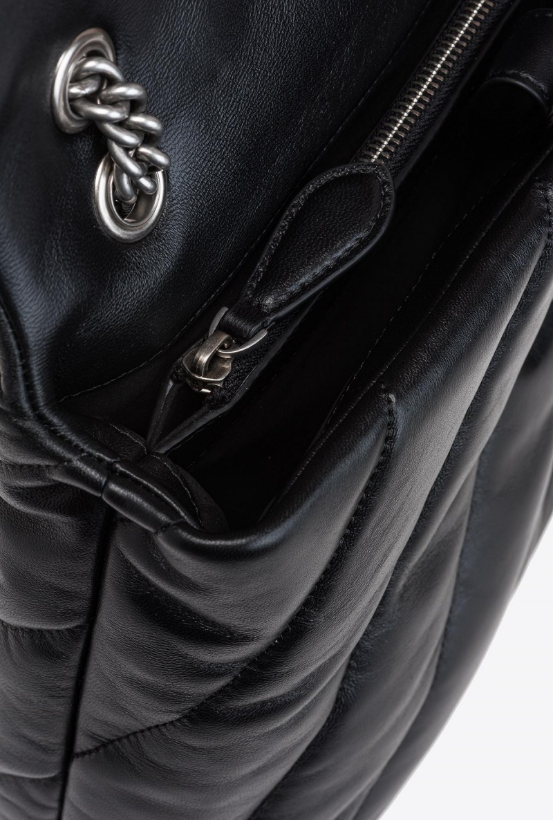 BLACK-OLD SILVER Pinko Big Love Bag Puff Maxi Quilt | LMYSX20122