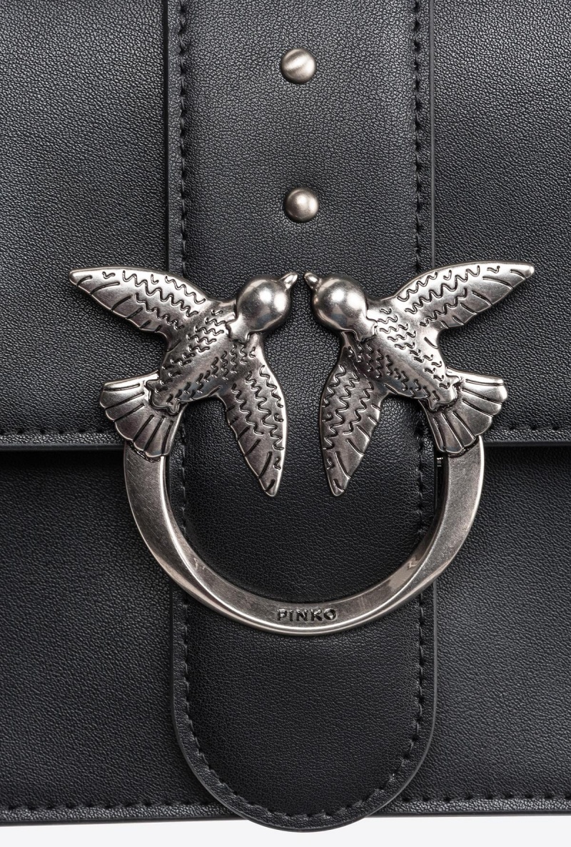 BLACK-OLD SILVER Pinko Classic Love Bag One Simply | ZMYNQ95136