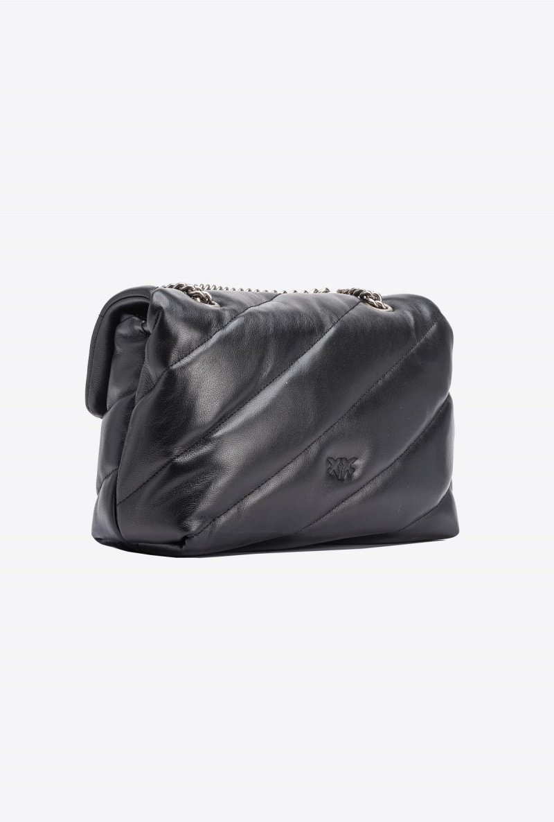 BLACK-OLD SILVER Pinko Classic Love Bag Puff Maxi Quilt | MYCIF19899