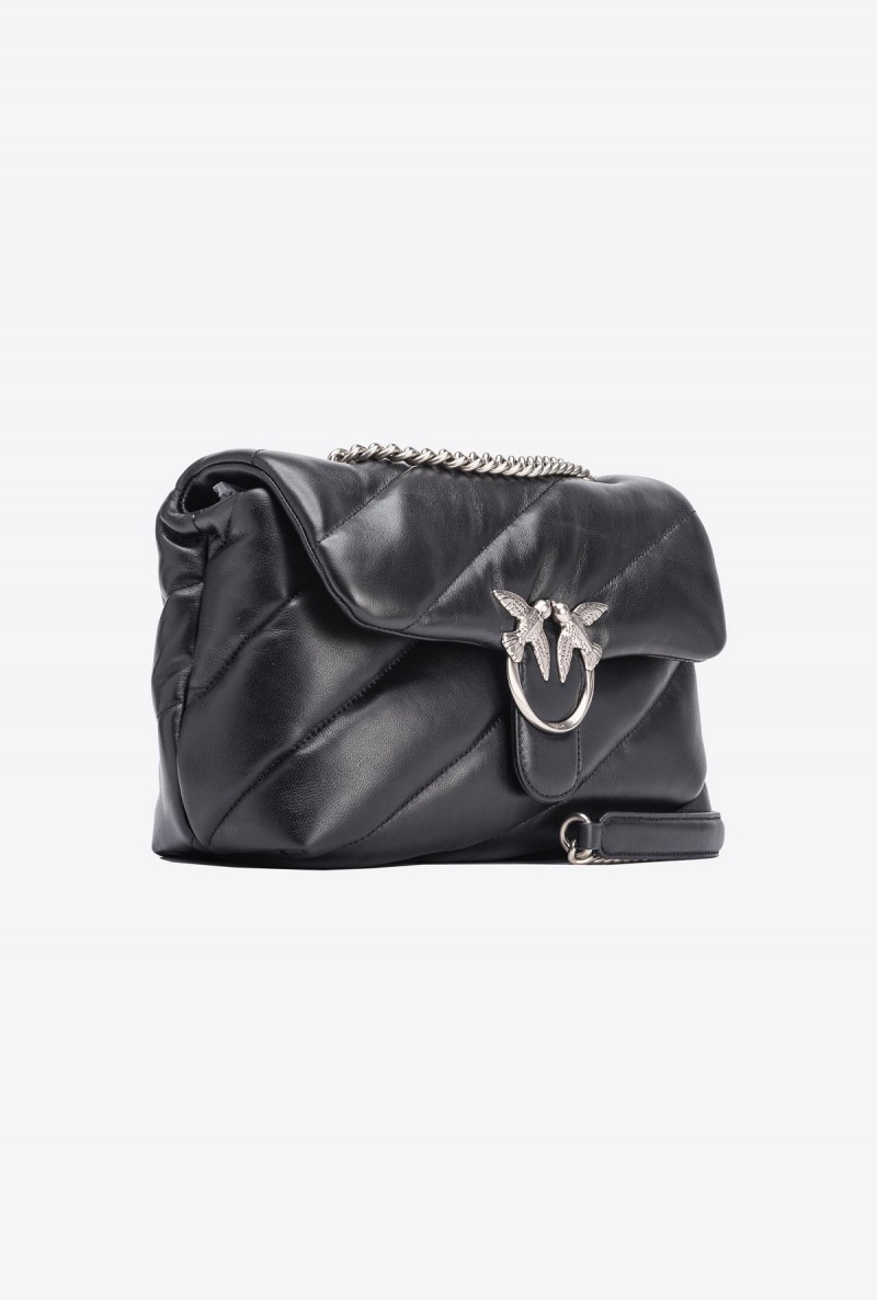 BLACK-OLD SILVER Pinko Classic Love Bag Puff Maxi Quilt | MYCIF19899