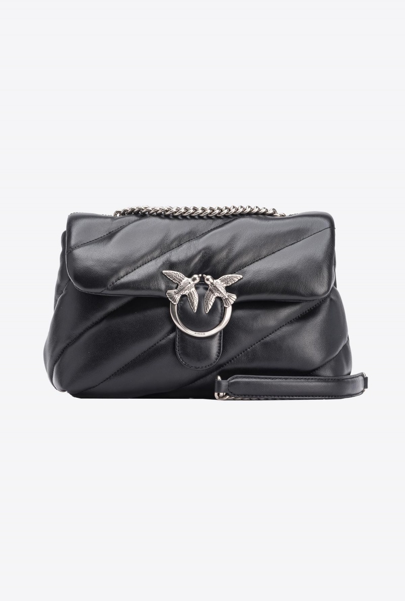 BLACK-OLD SILVER Pinko Classic Love Bag Puff Maxi Quilt | MYCIF19899