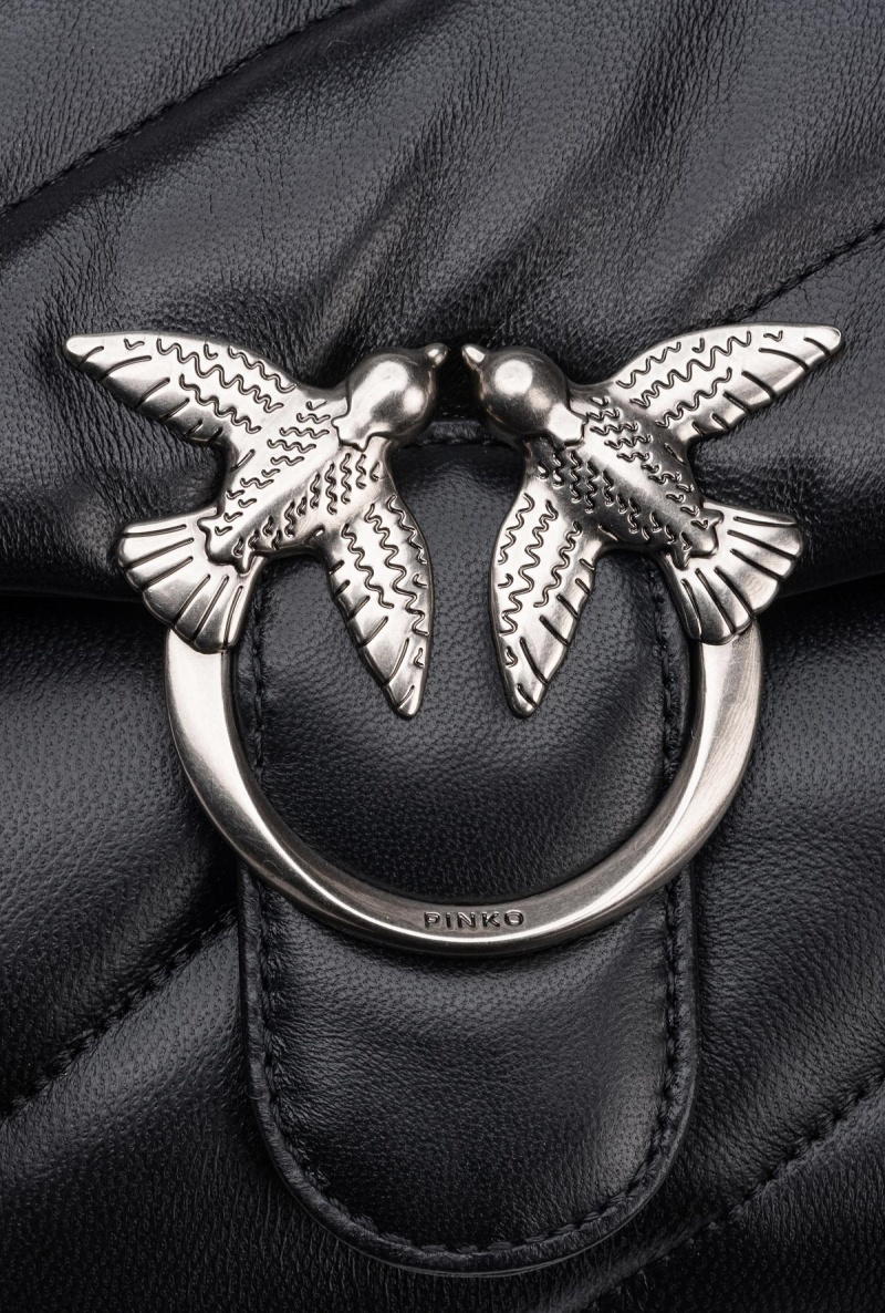 BLACK-OLD SILVER Pinko Classic Love Bag Puff Maxi Quilt | SMYVO98899