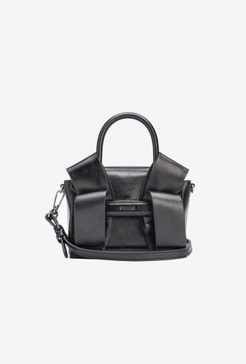 BLACK-OLD SILVER Pinko Laminated Aika Baby Purse | MYZPD23246