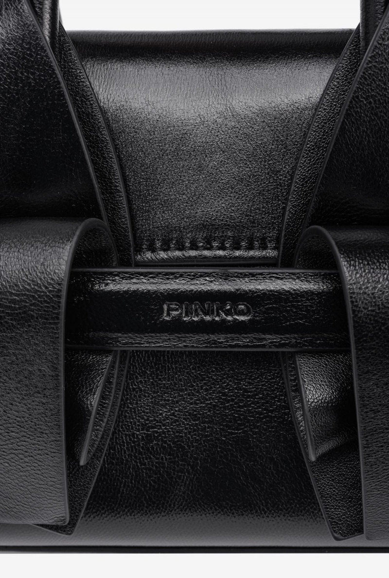 BLACK-OLD SILVER Pinko Laminated Aika Baby Purse | MYNEJ30098