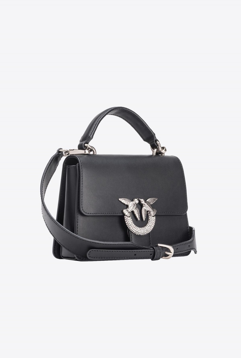 BLACK-OLD SILVER Pinko Mini Love Bag One Top Handle Light Jewel | MYNZX49793