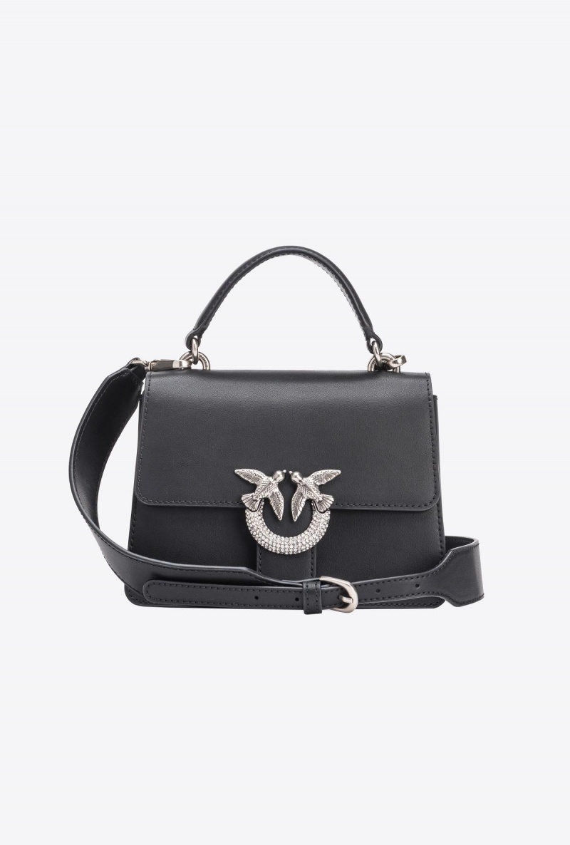 BLACK-OLD SILVER Pinko Mini Love Bag One Top Handle Light Jewel | MYNZX49793