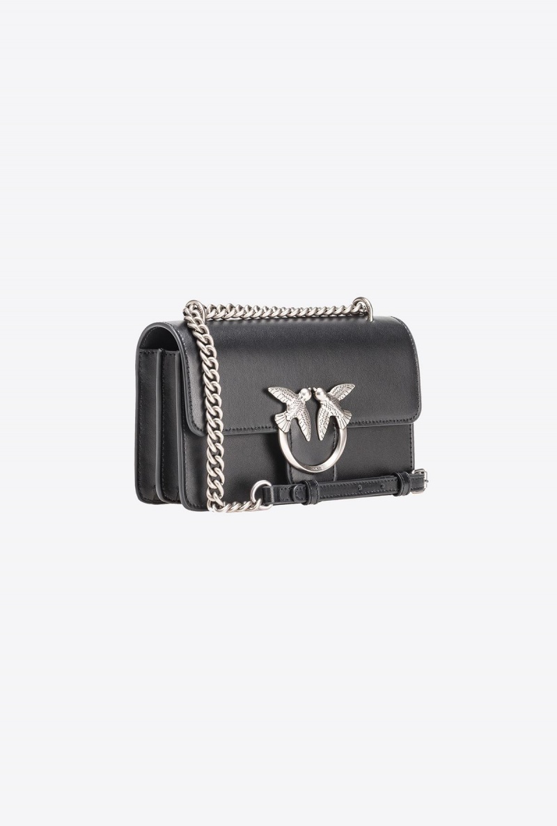 BLACK-OLD SILVER Pinko Mini Love Bag One Simply | ZMYMJ83007
