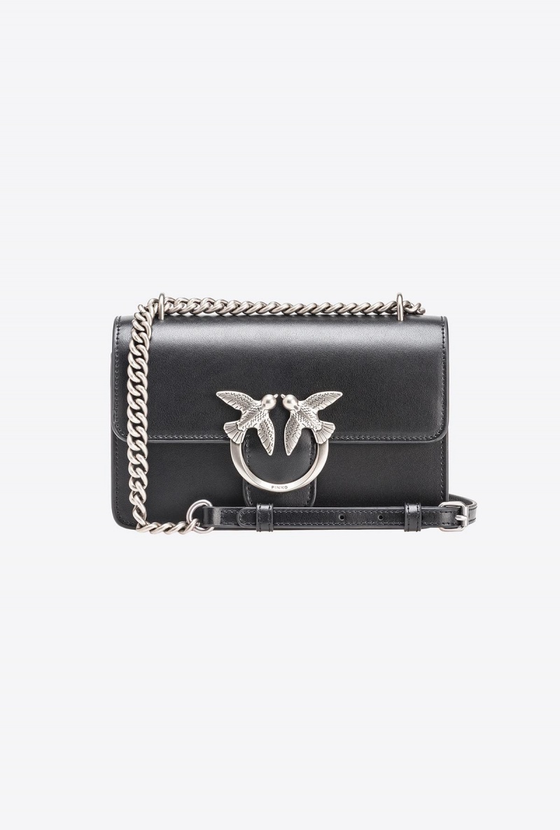 BLACK-OLD SILVER Pinko Mini Love Bag One Simply | ZMYMJ83007