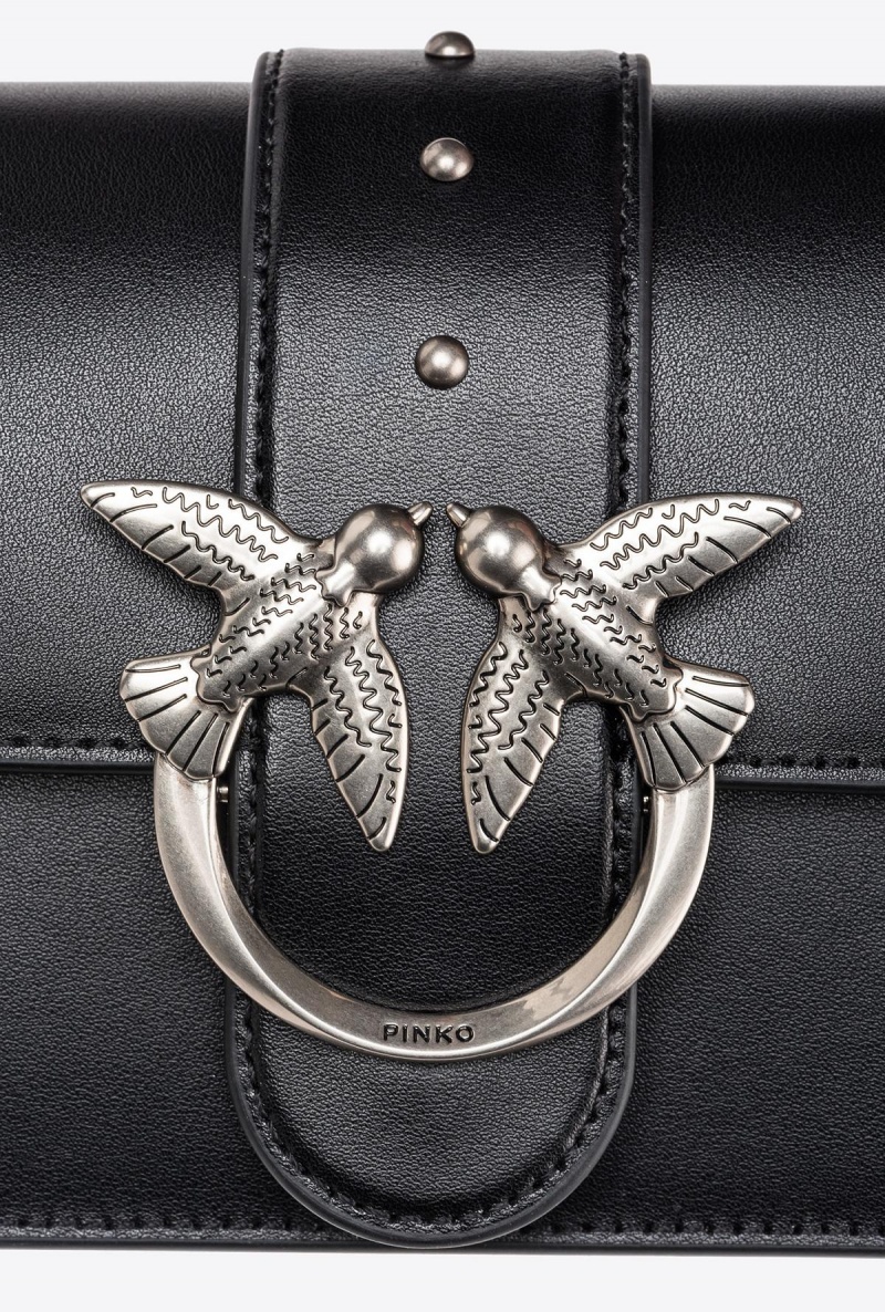 BLACK-OLD SILVER Pinko Mini Love Bag One Simply | LMYSX65035