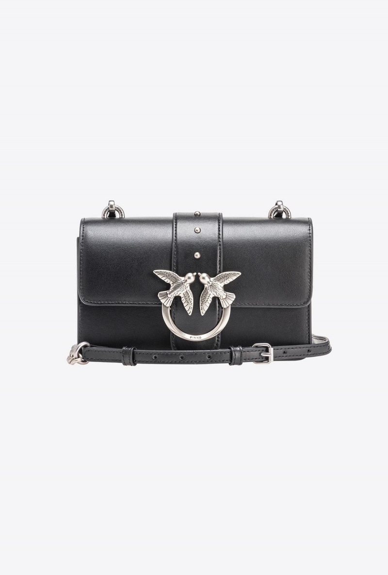 BLACK-OLD SILVER Pinko Mini Love Bag One Simply | LMYSX65035