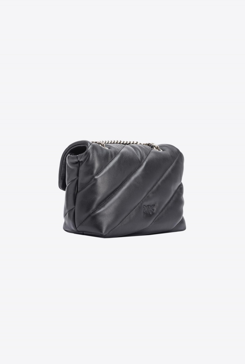 BLACK-OLD SILVER Pinko Mini Love Bag Puff Maxi Quilt | MYJKU38005