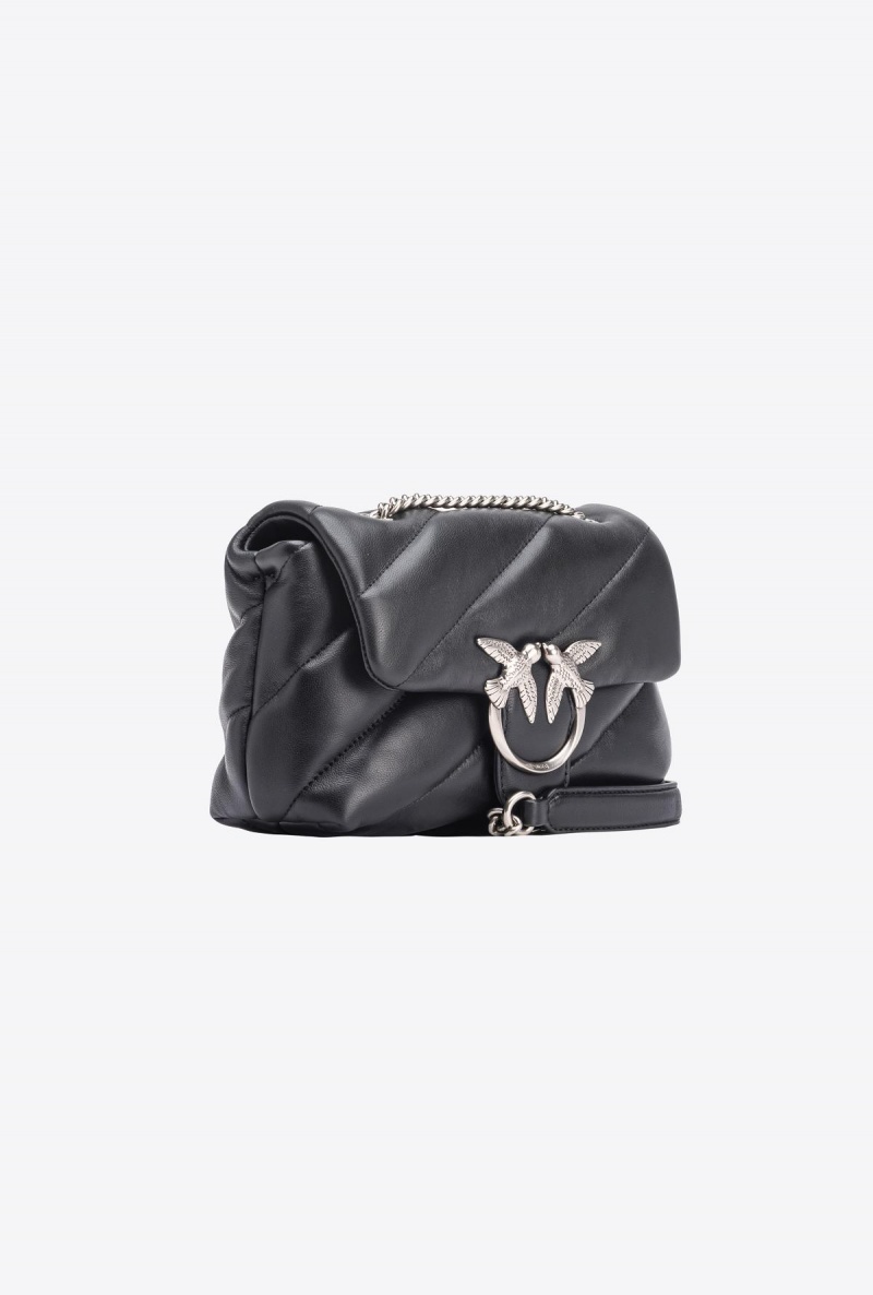 BLACK-OLD SILVER Pinko Mini Love Bag Puff Maxi Quilt | MYJKU38005