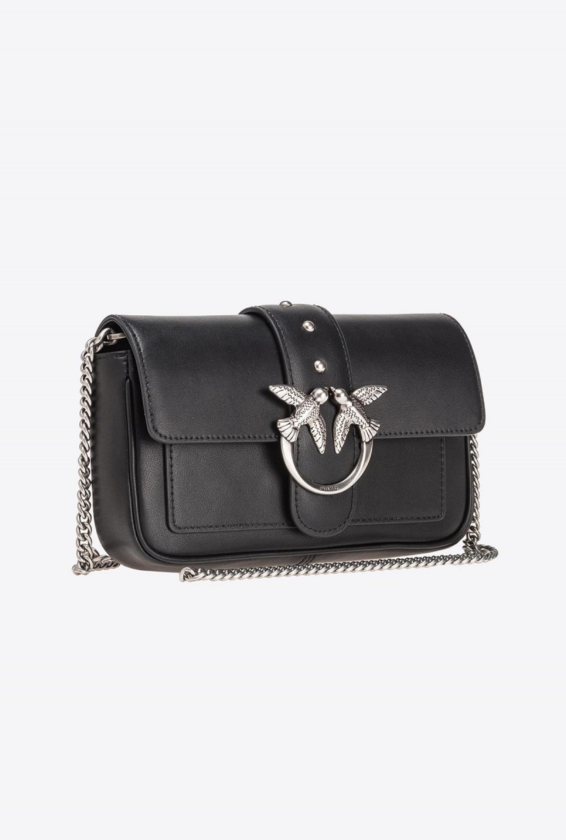 BLACK-OLD SILVER Pinko Pocket Love Bag One Simply | BMYSO32327