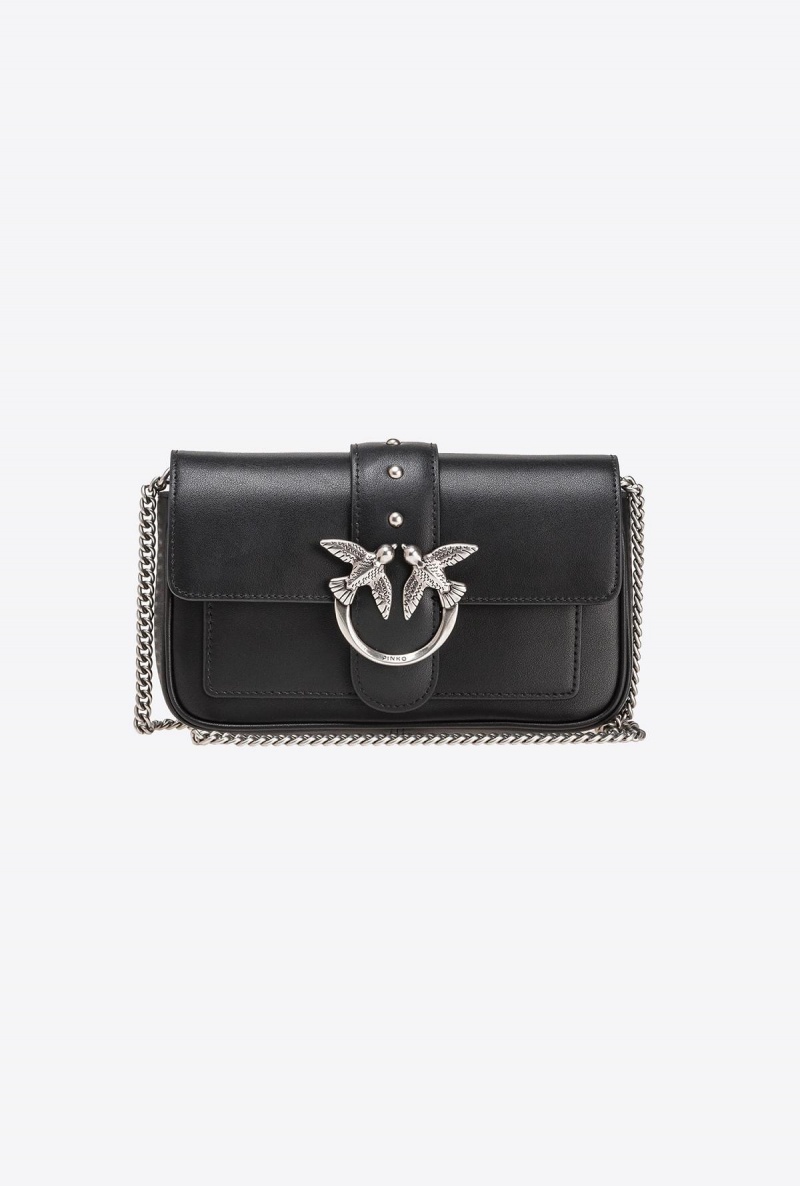 BLACK-OLD SILVER Pinko Pocket Love Bag One Simply | BMYSO32327