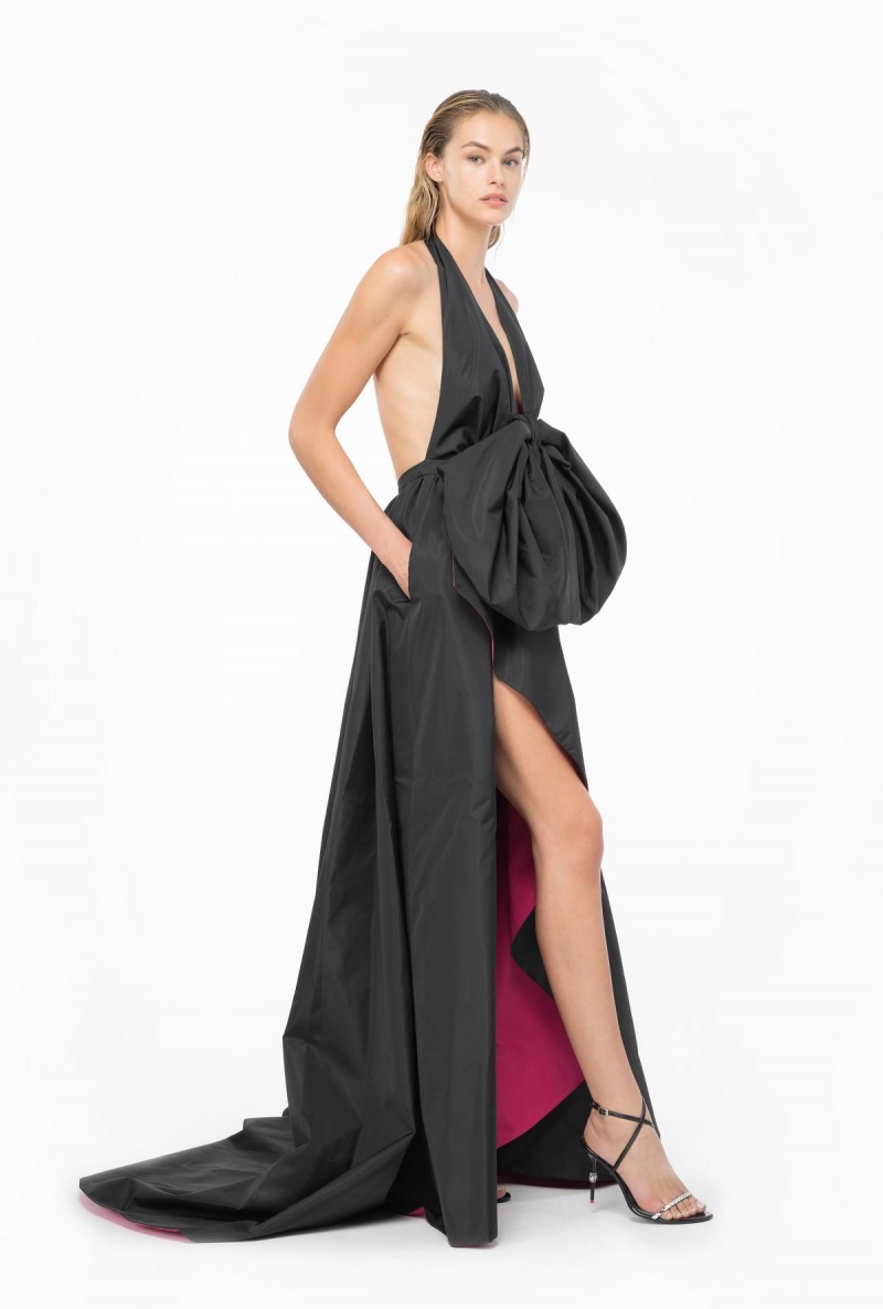 BLACK/PINK Pinko Elegant two-tone maxi dress | MMYFT75729